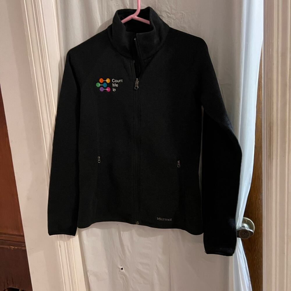 Marmot dark gray full zip jacket embroidered count me in size s